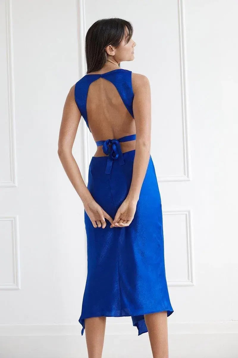 San Sloane Simone Midi Dress Cobalt Blue Size XS / AU 6 photo 3