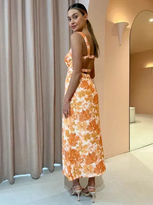 Significant Other Elena Midi Dress In Scarlet Poppy Size 10 photo 3