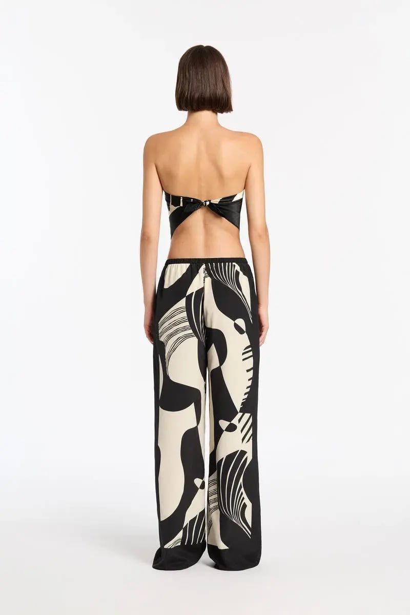 Sir the Label Realisme Pant & Scarf Top Black Print Size 2/ AU 10 photo 3