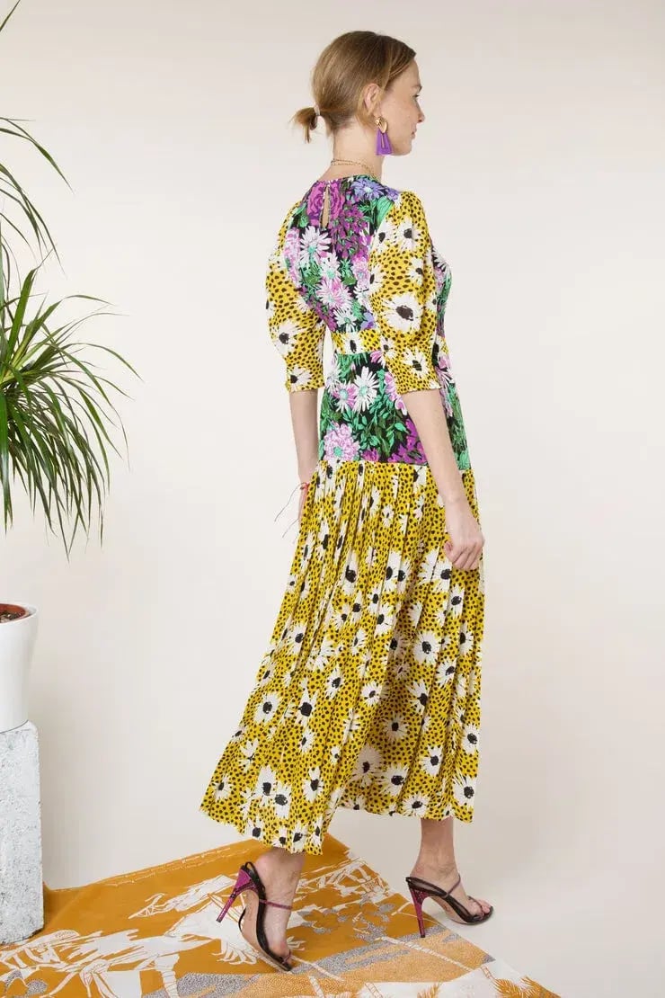 Rixo London Leopard Daisy Retro Dress Print Size 6 photo 3