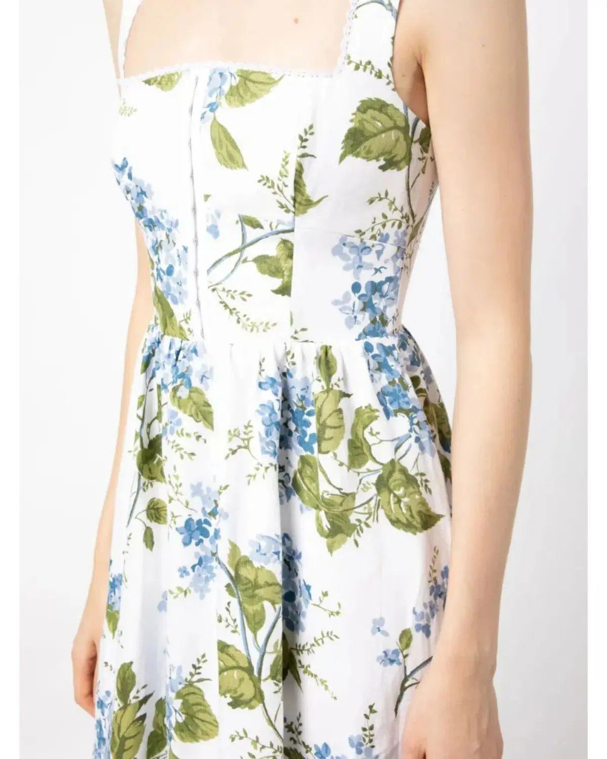 Reformation Tagliatelle Linen Midi Dress Floral Size AU 10 photo 3