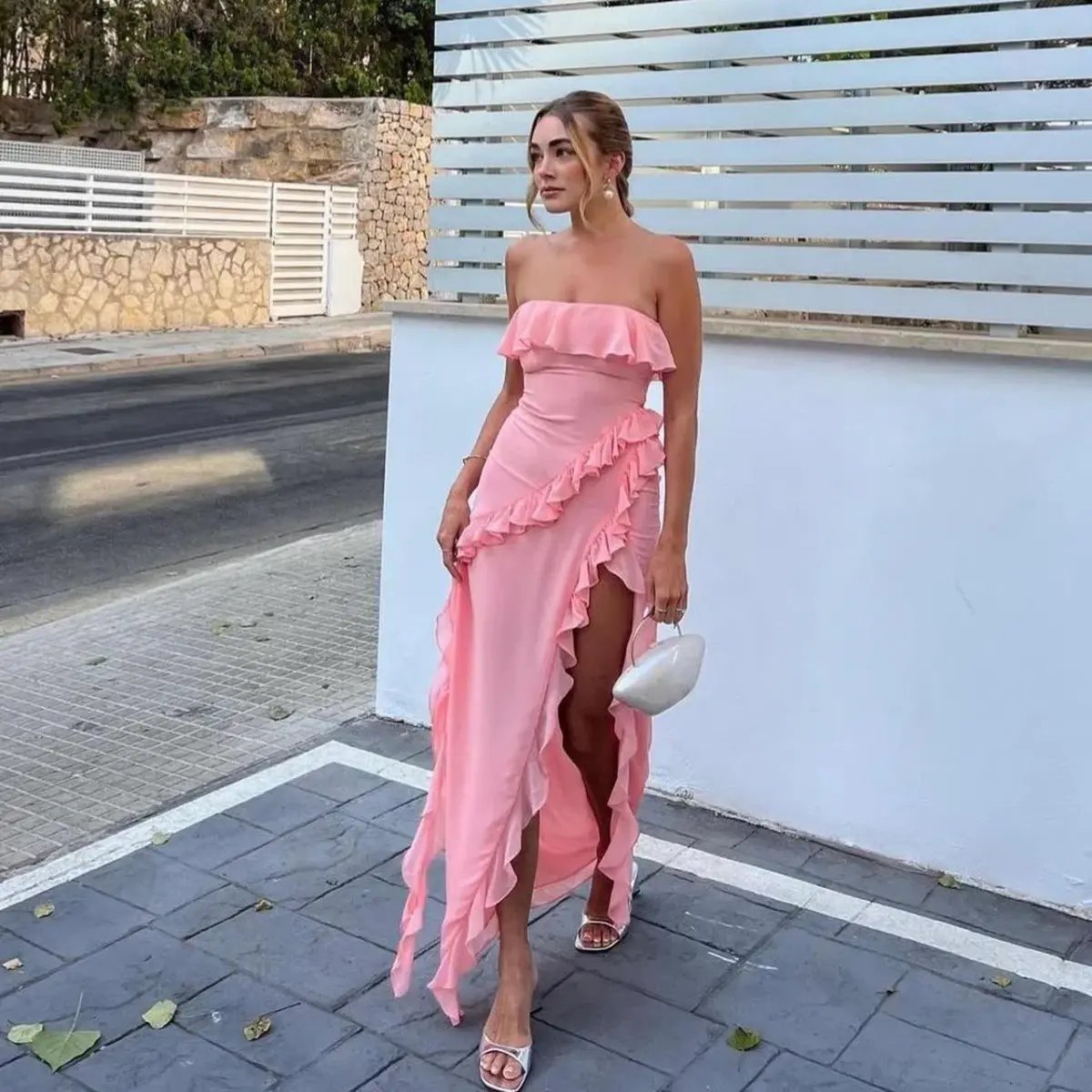 House of CB Sarina Maxi Dress Apricot Size 6 photo 3