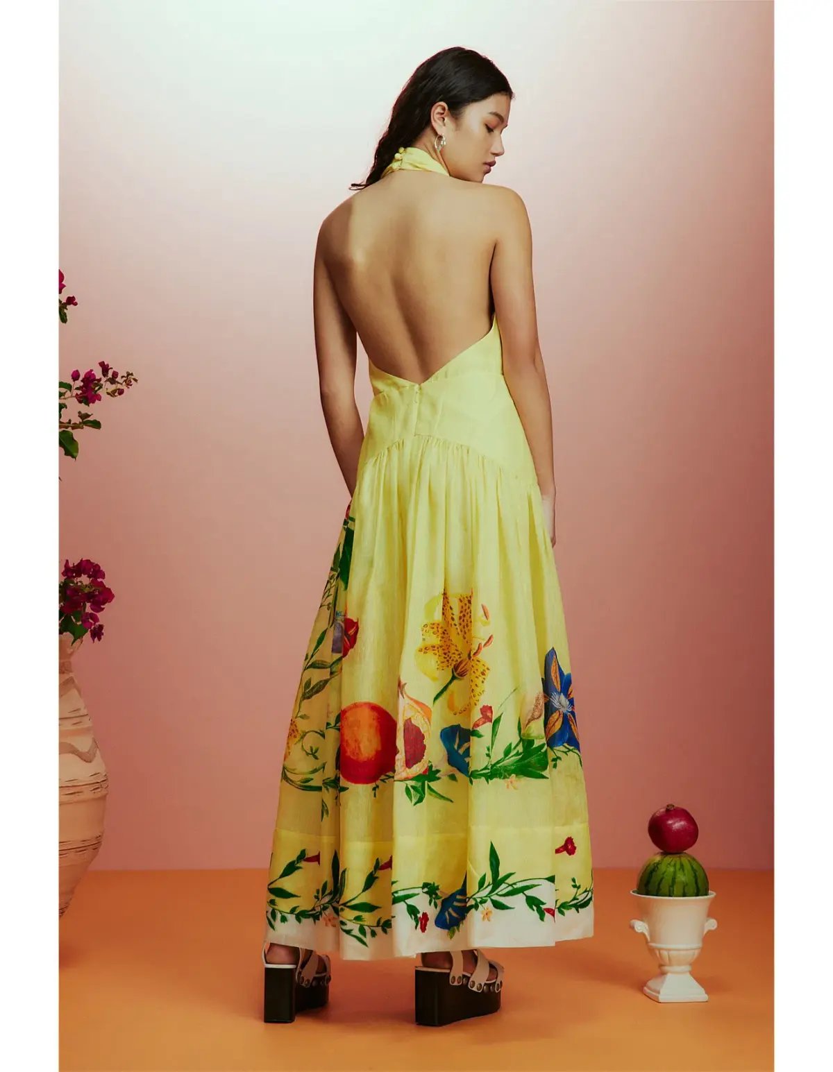 Alémais Dahlia Halter Gown Yellow Size 10 photo 3