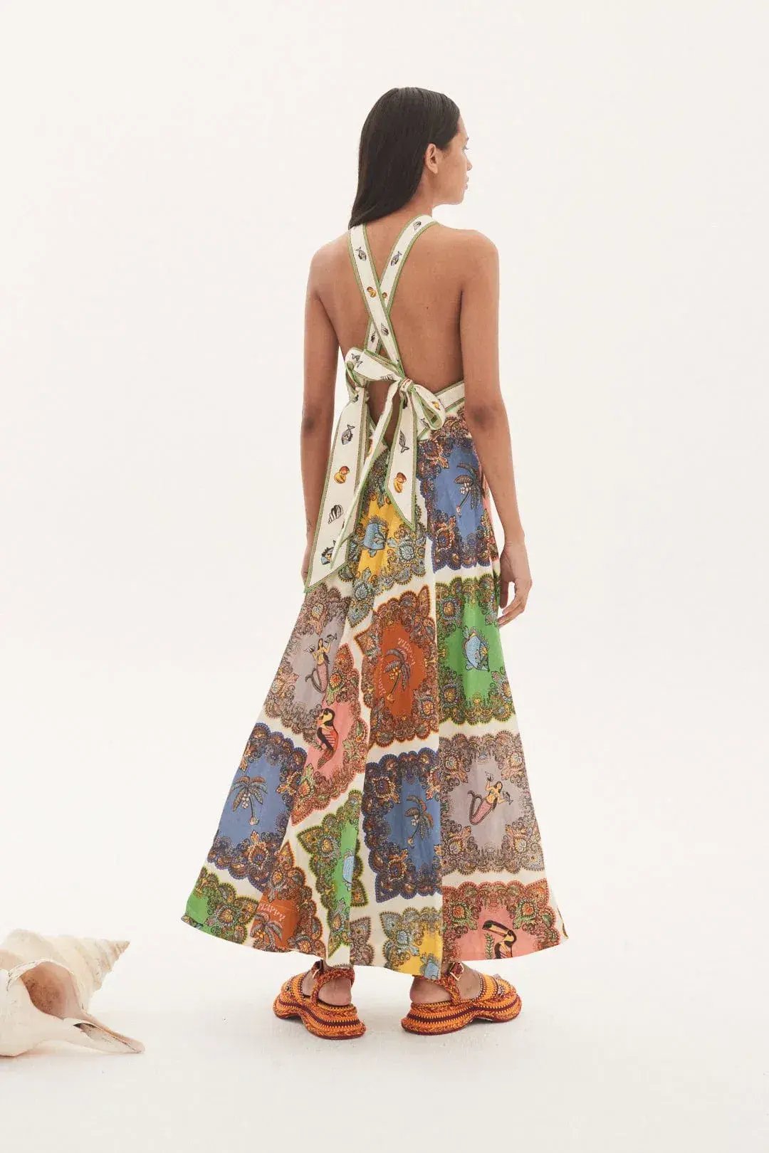 Alemais Trippy Troppo Halter Midi Dress Size 12 photo 2