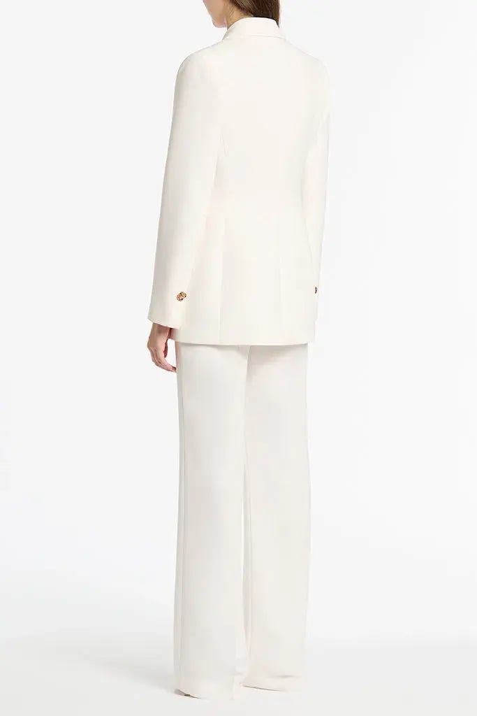 Carla Zampatti Crepe Florence Blazer and Pants Set White Size 10 photo 3