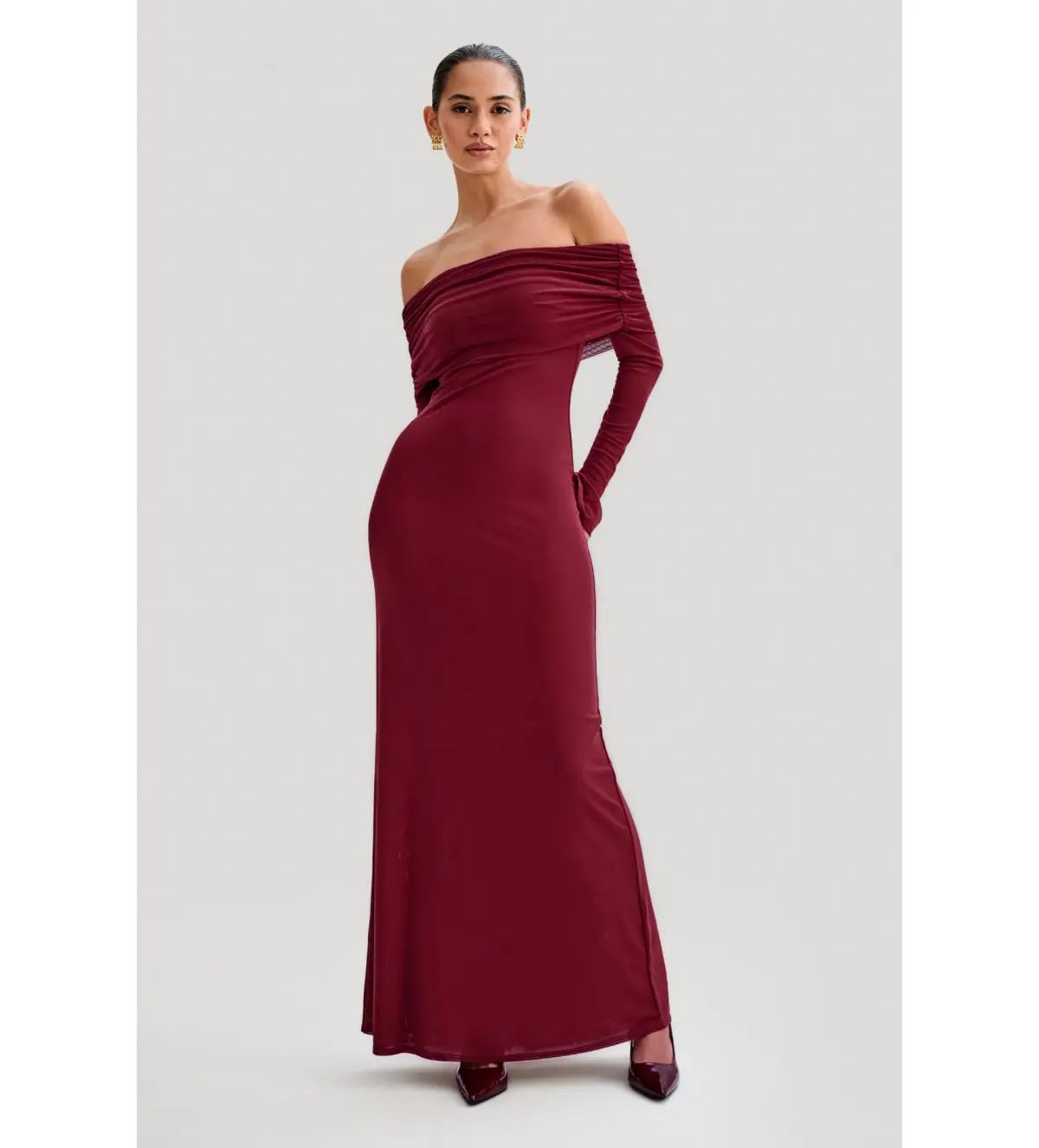 Meshki Josie Maxi Dress  Wine  Size XS/Au photo 5