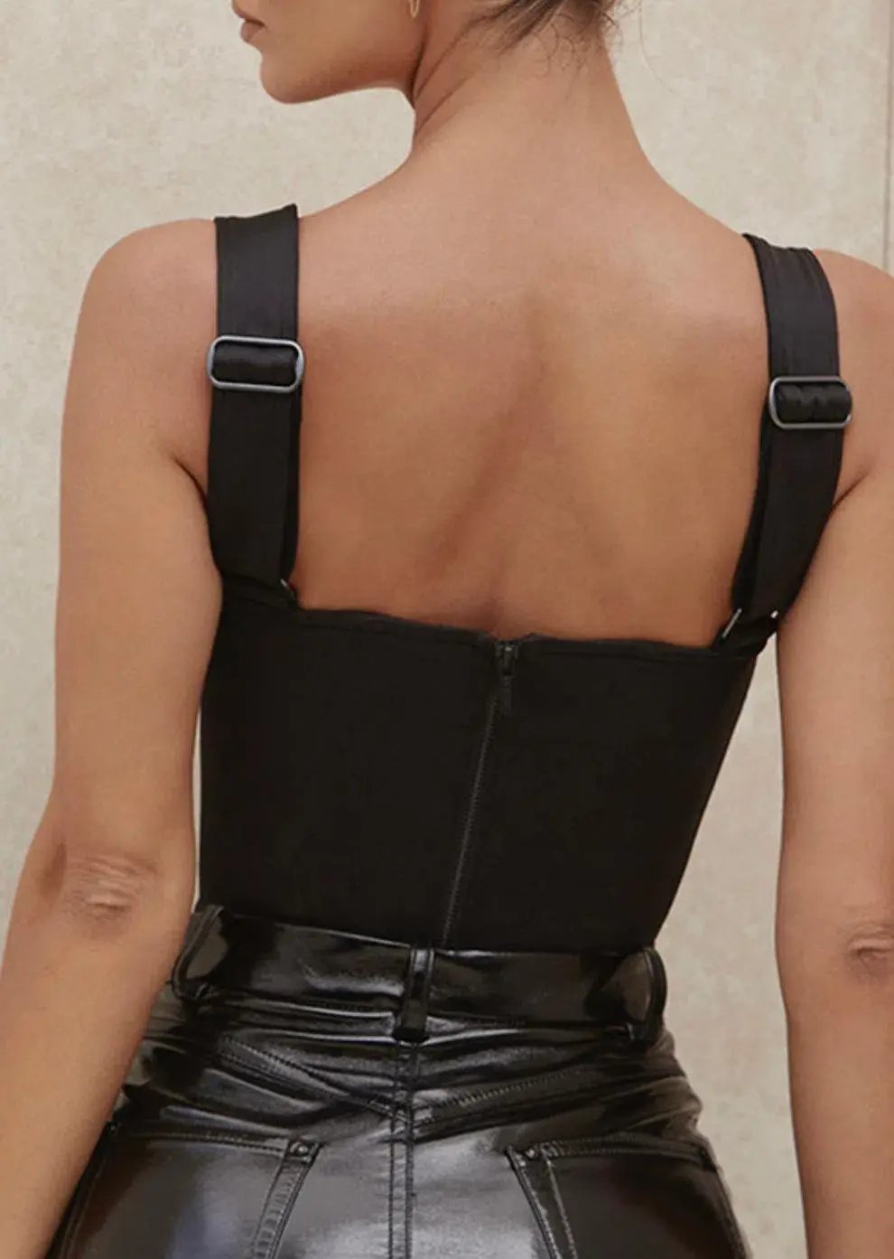 House of CB Meghan Satin Corset Black Size 8 photo 2