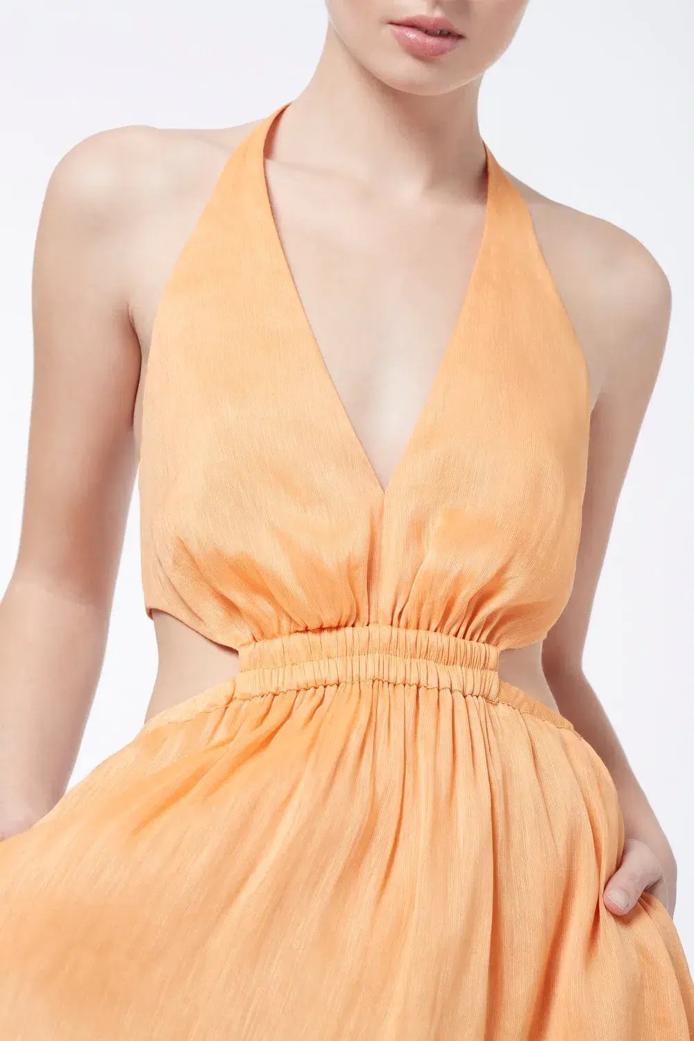 Manning Cartell Lyrical Colours Halter Maxi Dress Orange Size 8 photo 2