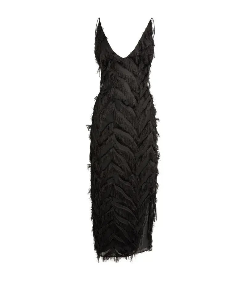 Camilla and Marc Farrah Fringed Dress Black Size 14 (Fits a 10) photo 8