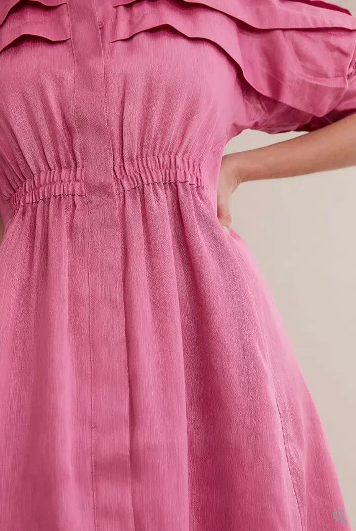 Country Road Pleat Detail Midi Dress Pink Size 6 photo 3