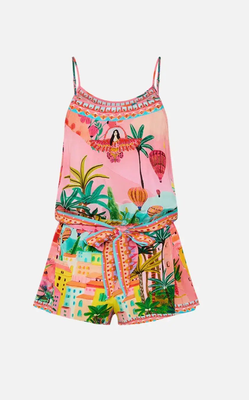 Camilla Shoestring Strap Playsuit in Sister Sunset Size L / AU 12 photo 6