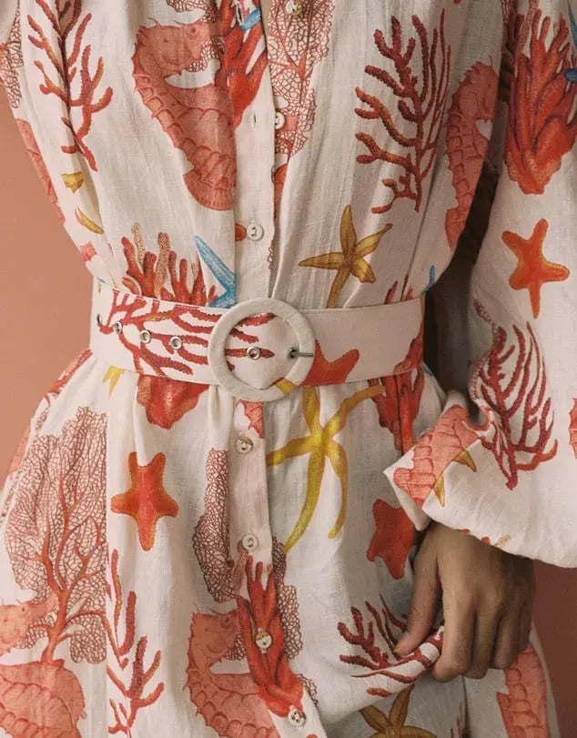 Palm Noosa Noddy Dress Coral Print Size 12 photo 2