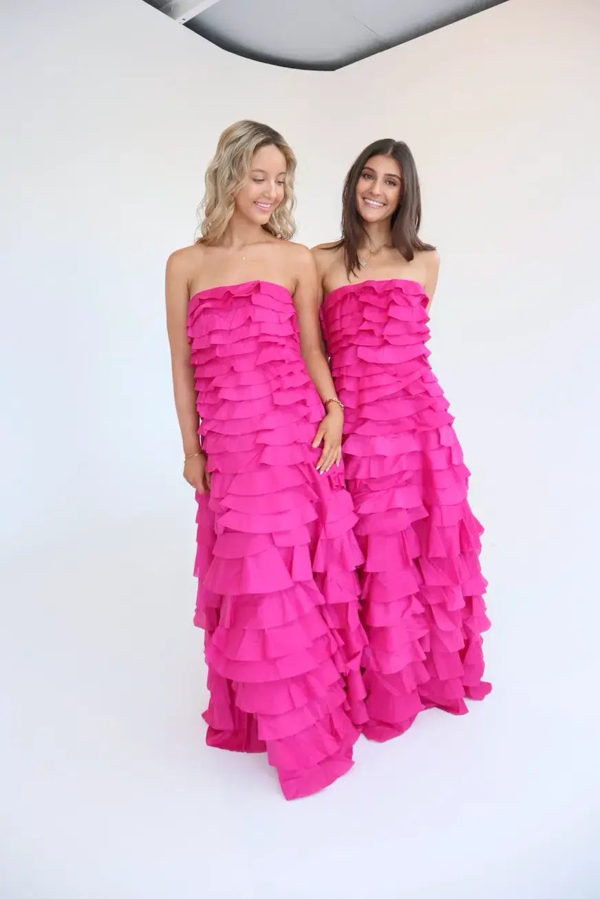 Aje Fleur Pleated Gown Pink Size 6 photo 2