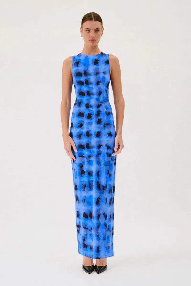 Suboo Shibori Sleeveless Reversible Twist Front Dress Blue Size XL / AU 14 photo 2