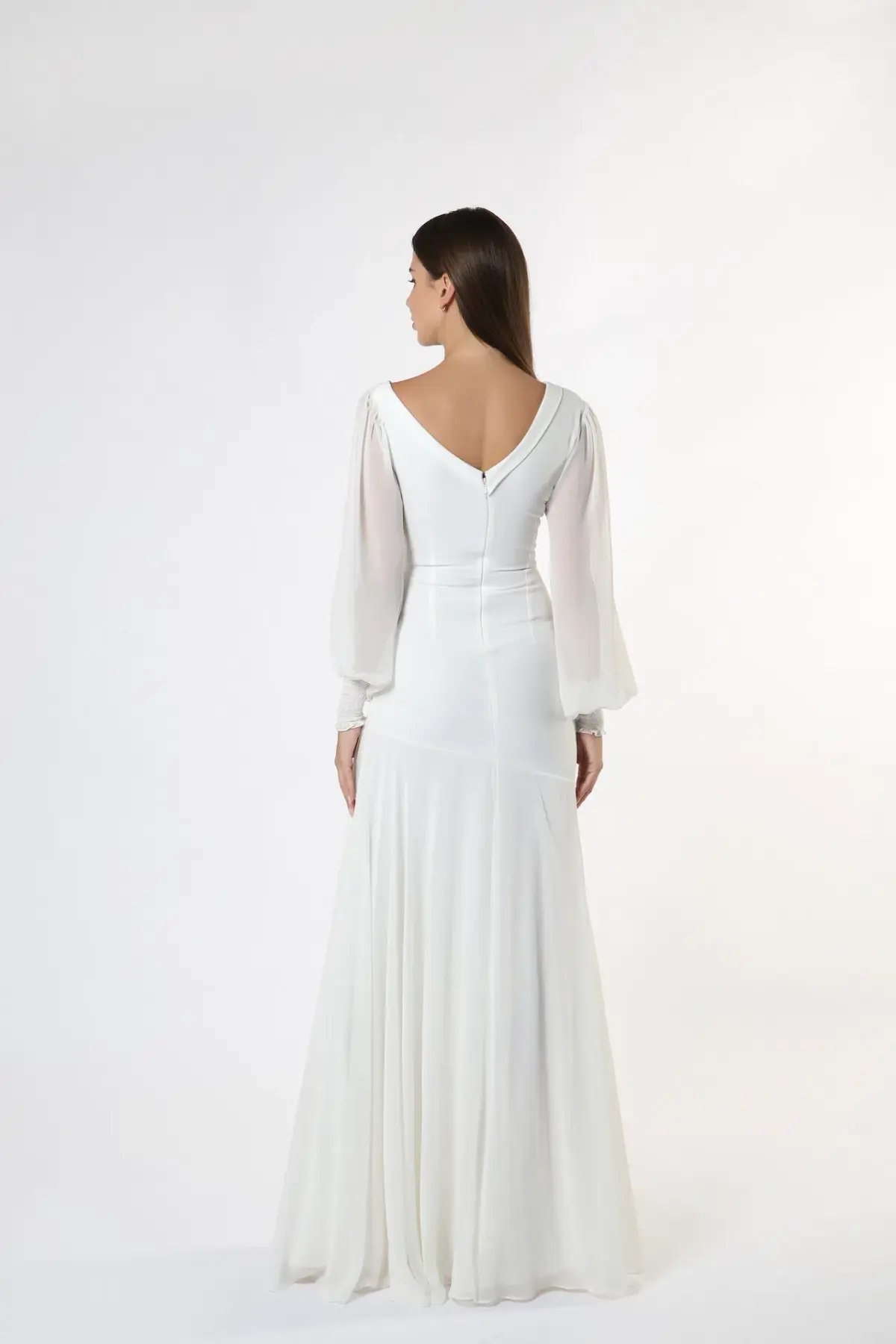Zeena Zaki SS21-05-WHT Gown White Size S /Au  6 photo 2