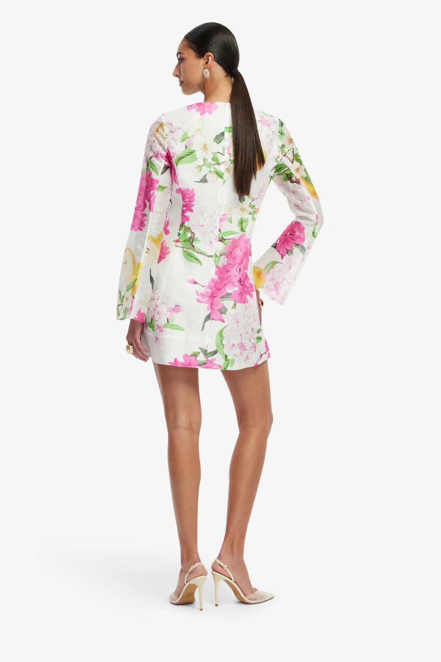 Leo Lin Suzanne Bell Sleeve Mini Dress - Floral Pear Print photo 4