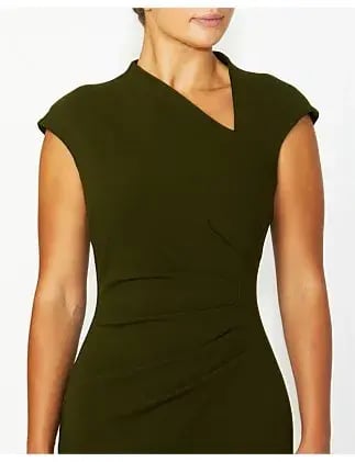 Anthea Crawford Selene Dark Olive Dress Size 12 photo 4