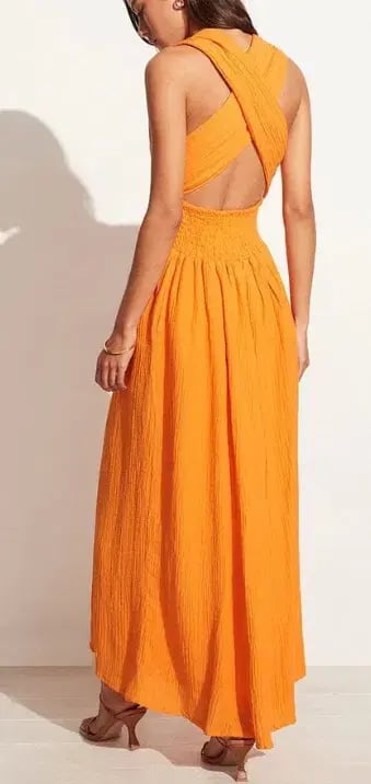 Faithfull The Brand Tropiques Maxi Dress Orange Size 8 / S photo 2