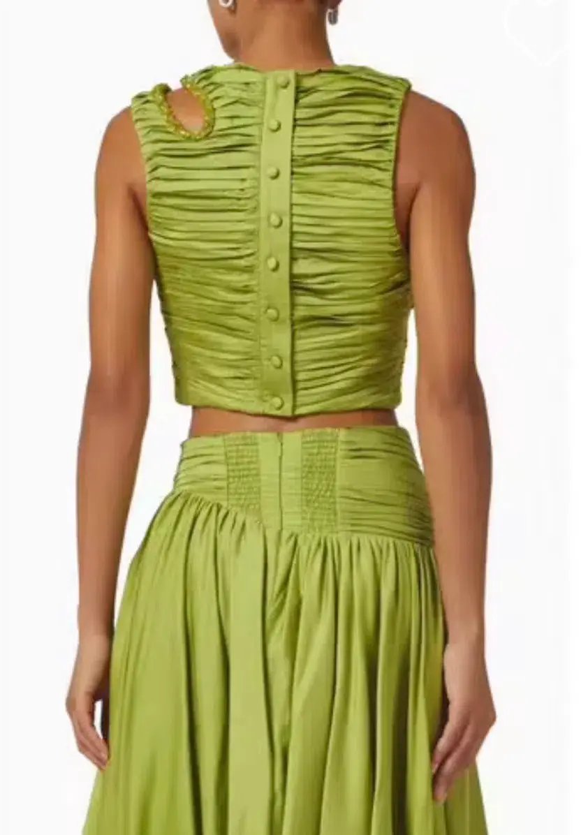 Aje Lenni Crop and Jolie Skirt Verdant Green Size AU 16 photo 3