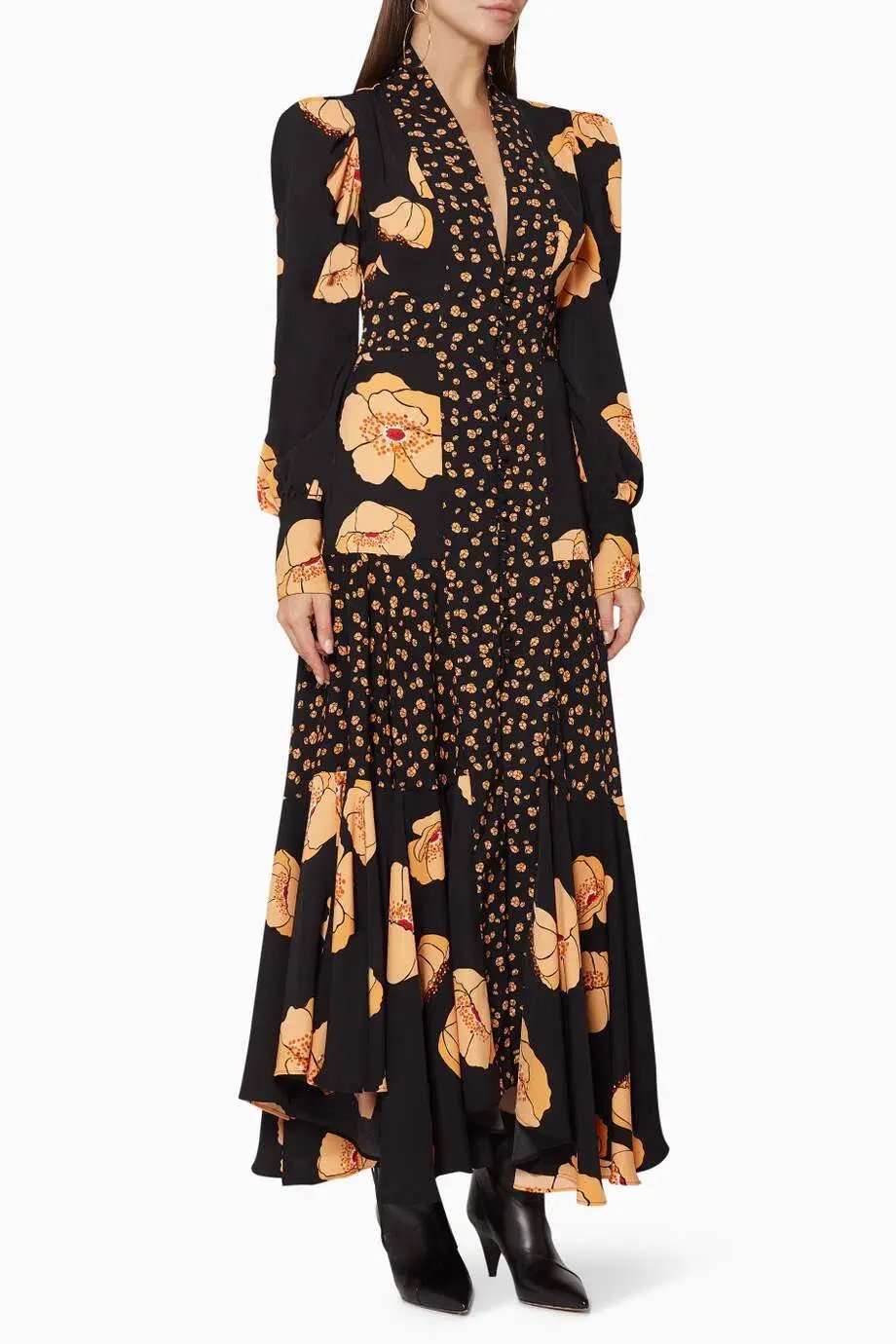 Acler Elton Dress Black/Floral Size 10 photo 2