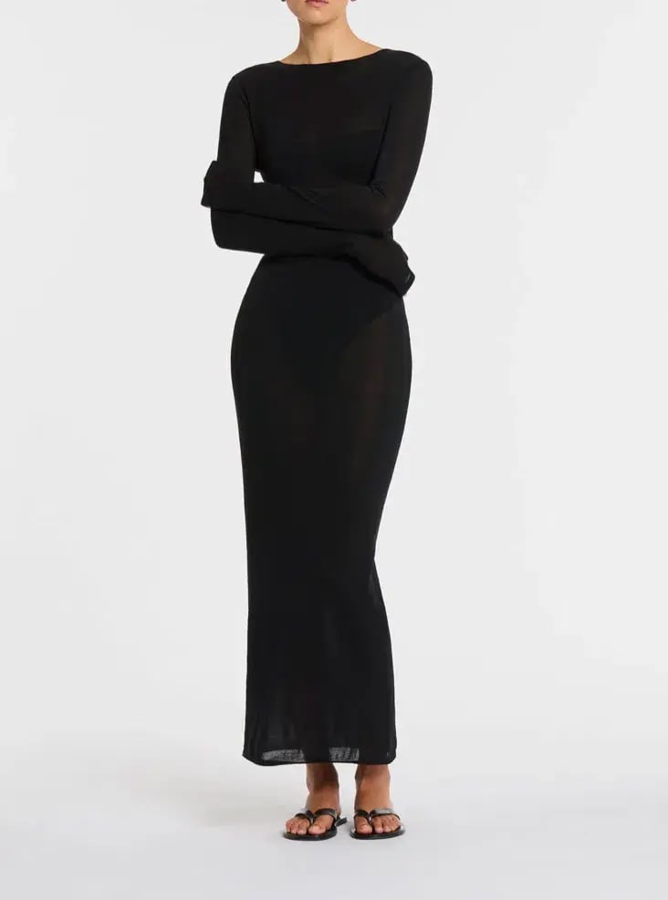 Sir the Label Eva Knit Midi Dress Black Size 0P / AU 6 photo 3