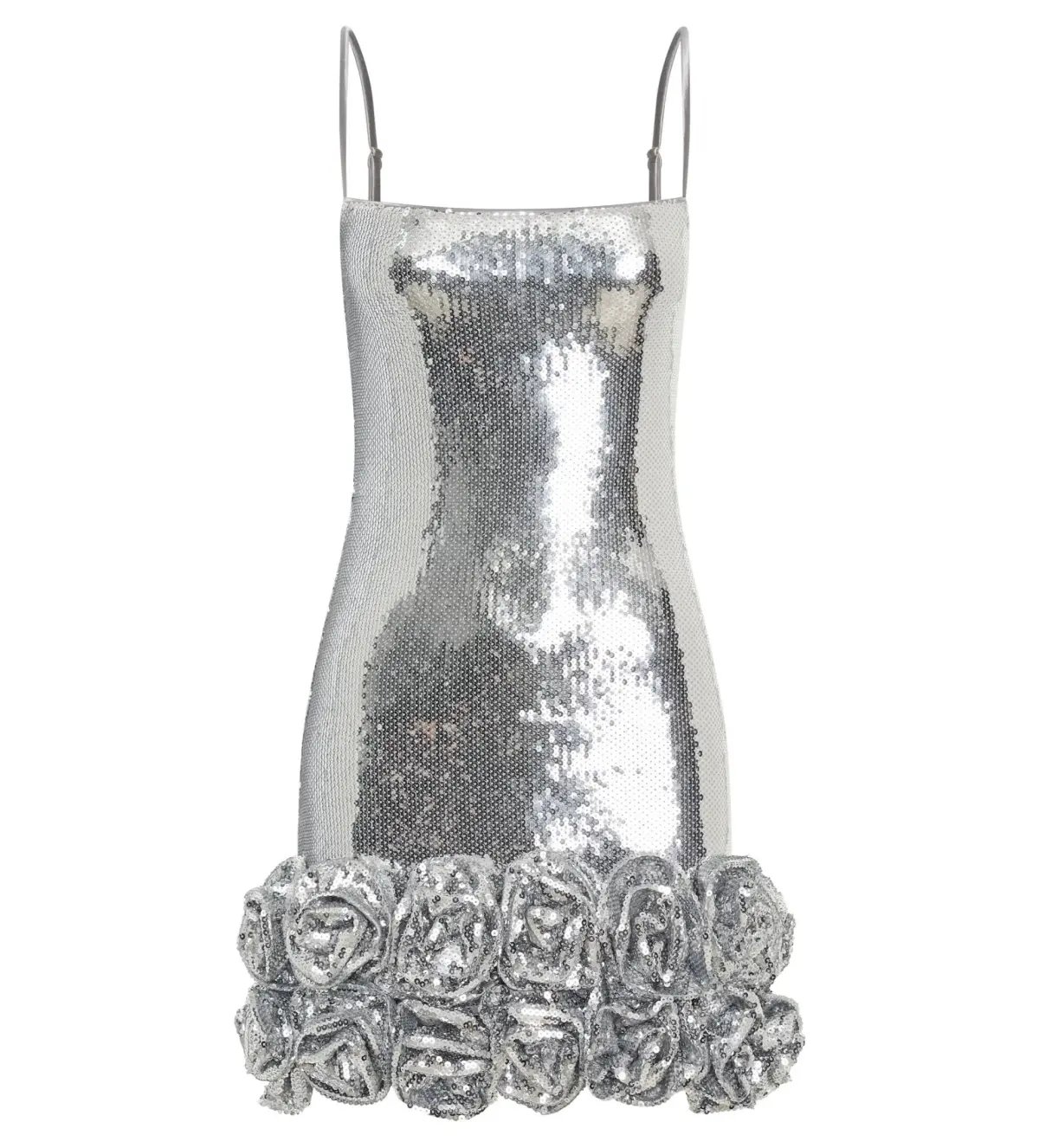 Meshki Faye Sequin Flower Mini Dress Silver Size AU 8 photo 8