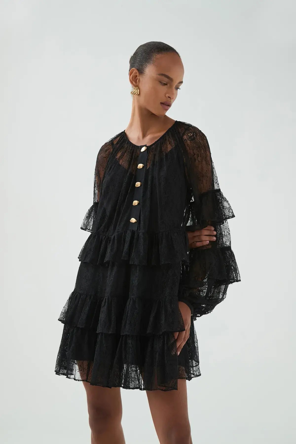 Aje Primrose Mini Dress Black Size 12/L photo 2