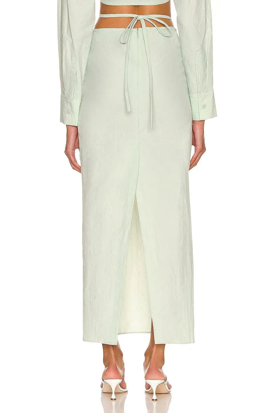 Christopher Esber Magyar Mint Green Tie Skirt & Top Set Size 8 photo 2