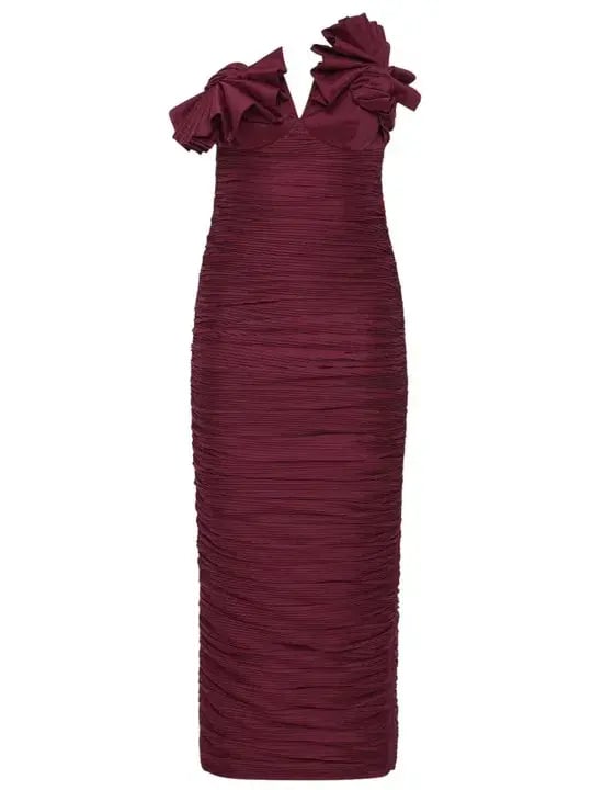 Rachel Gilbert Jensen Dress Merlot Size 10 photo 3