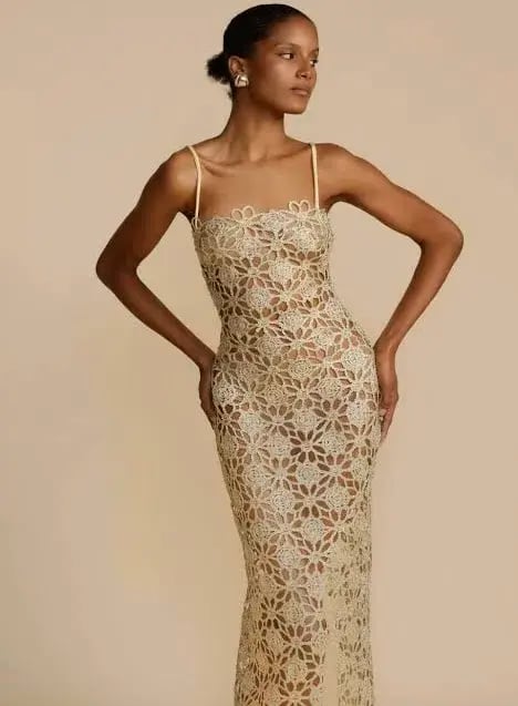 Arcina Ori Kendra Midi Dress Gold Size 8 photo 3