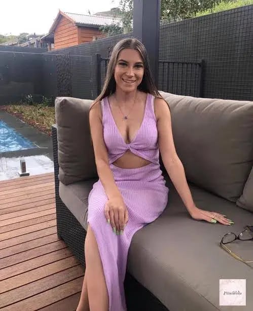Bec & Bridge Riviera Knit Midi Dress Lilac Size 8 photo 5