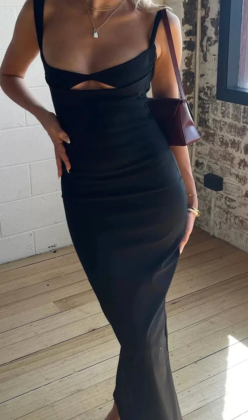 Madison Grace The Bianco Maxi Dress Black Size AU 8 photo 3