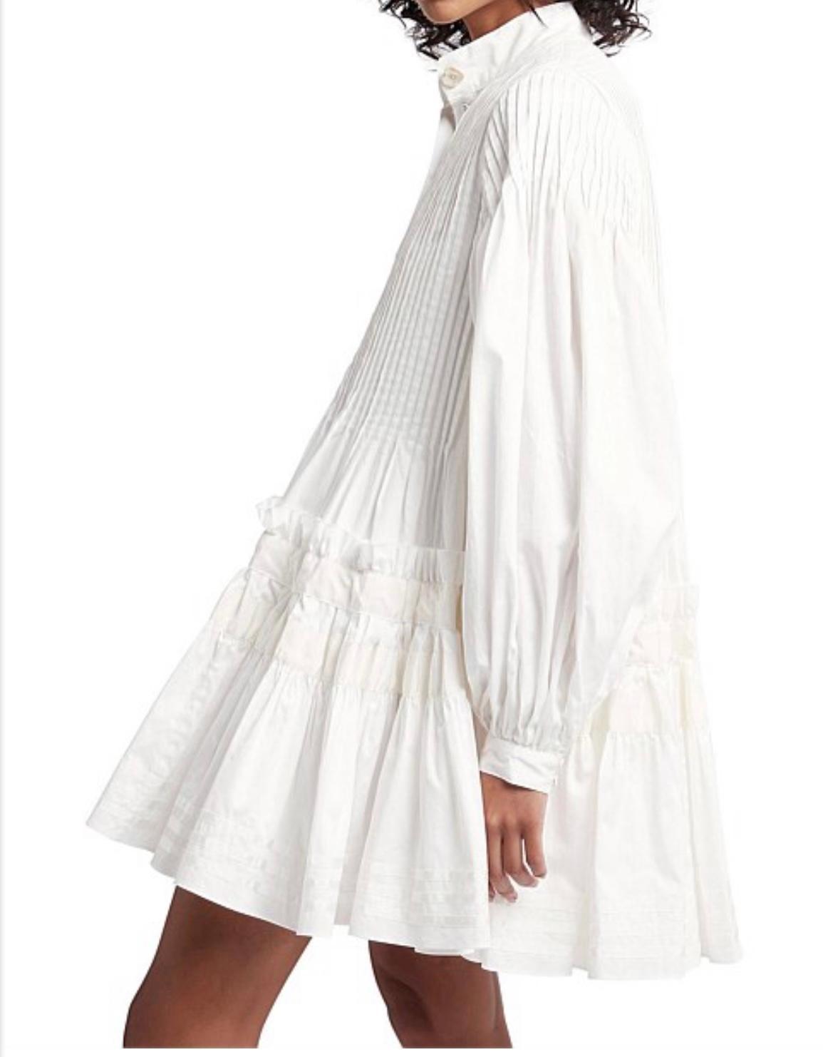 Aje Run Free Smock Dress White Size 8 photo 3