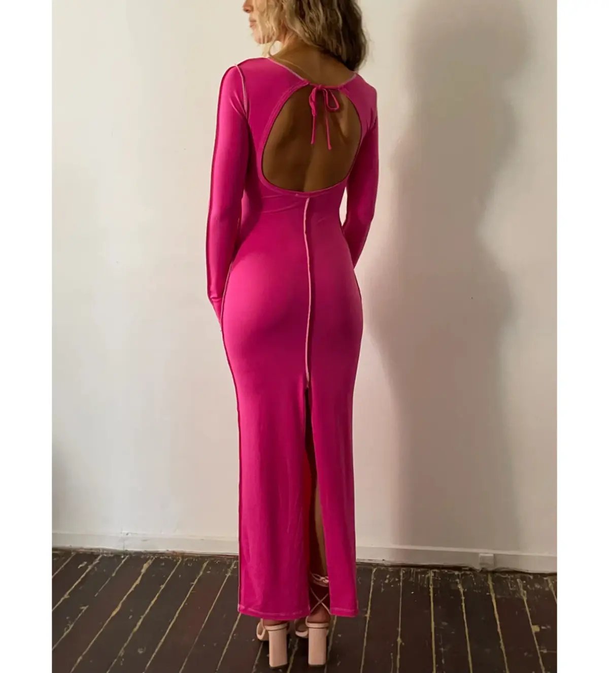 Odysseus and Penelope Contrast Maxi Dress Pink Size AU 6 photo 2
