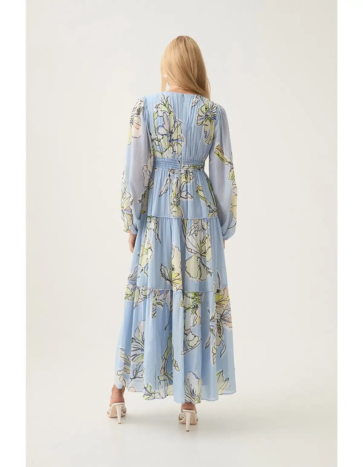 Aje Romantica Voile Maxi Dress Blue Hibiscus Size S / AU 8 photo 3