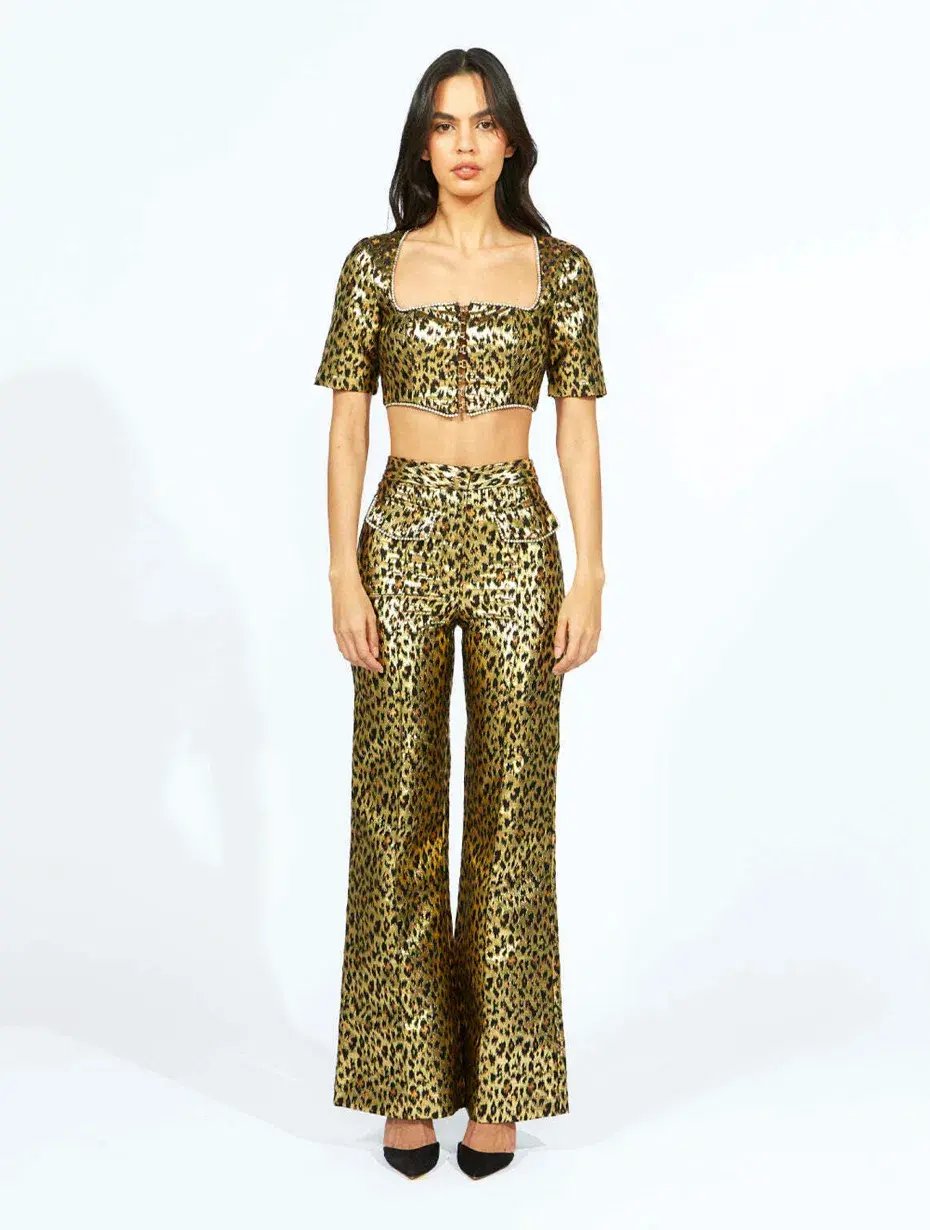 Alice McCall The Night Cat Pant Gold Size AU 6 photo 3