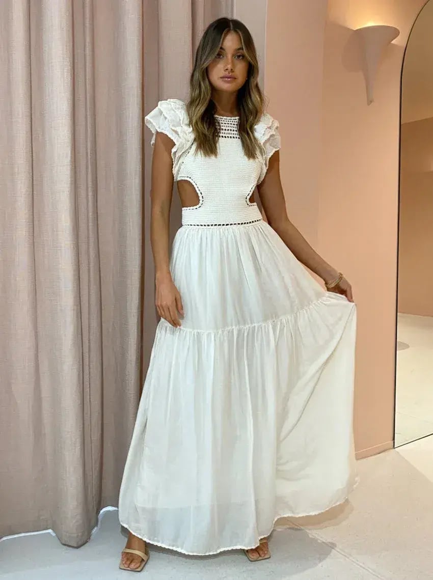 Magali Pascal Lottie Maxi Dress Ivory Size 8 photo 2