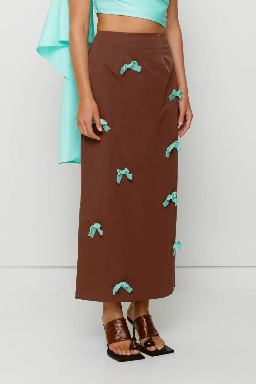 The Wolf Gang Amar Midi Skirt - Cocoa photo 4