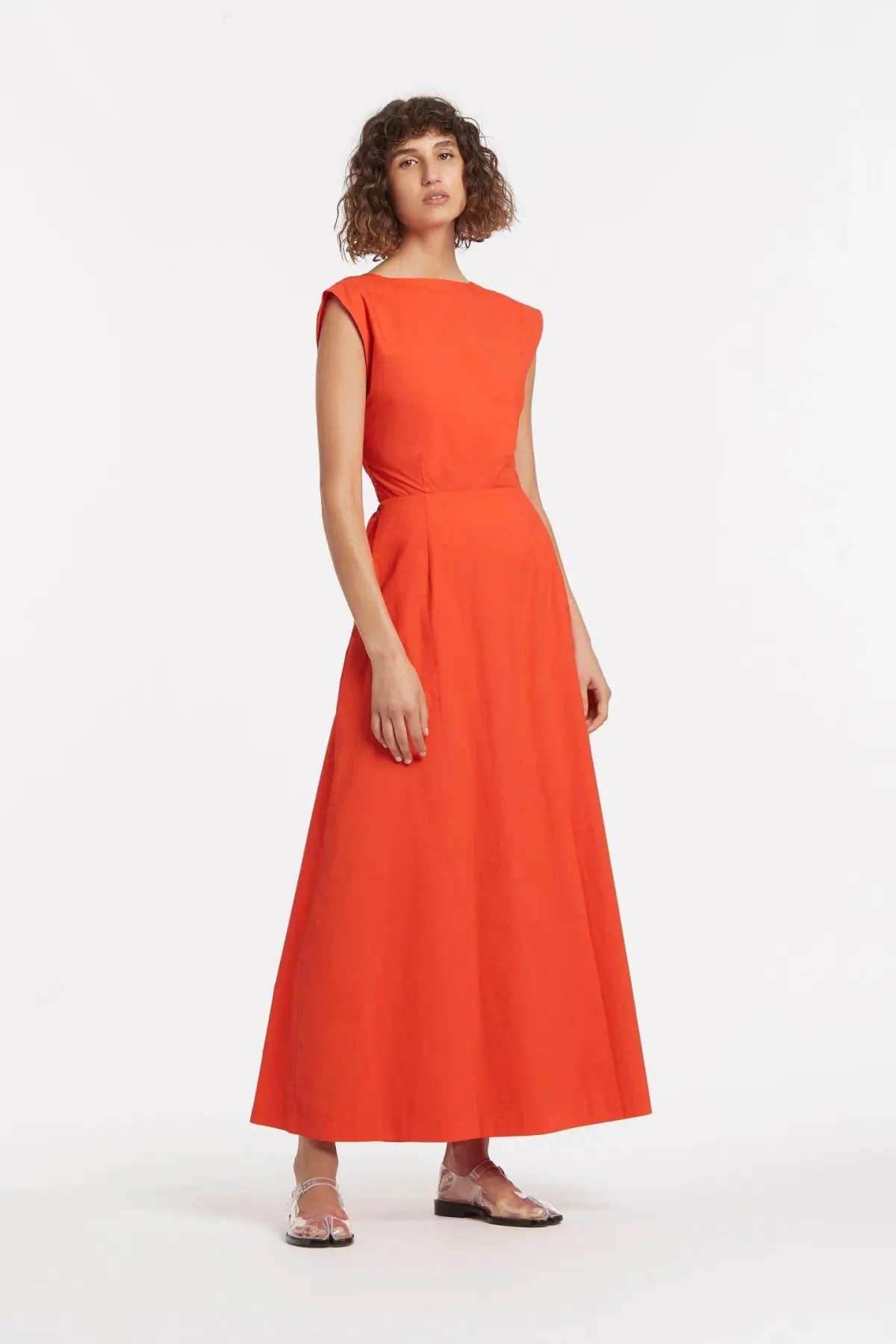 Aje Anja Tie Midi Dress Mandarin Red Size 8 photo 2