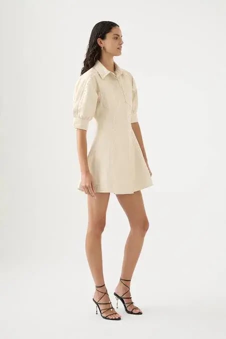 Aje Claire Pearl Mini Dress Sandstone/Beige Size 6 photo 2