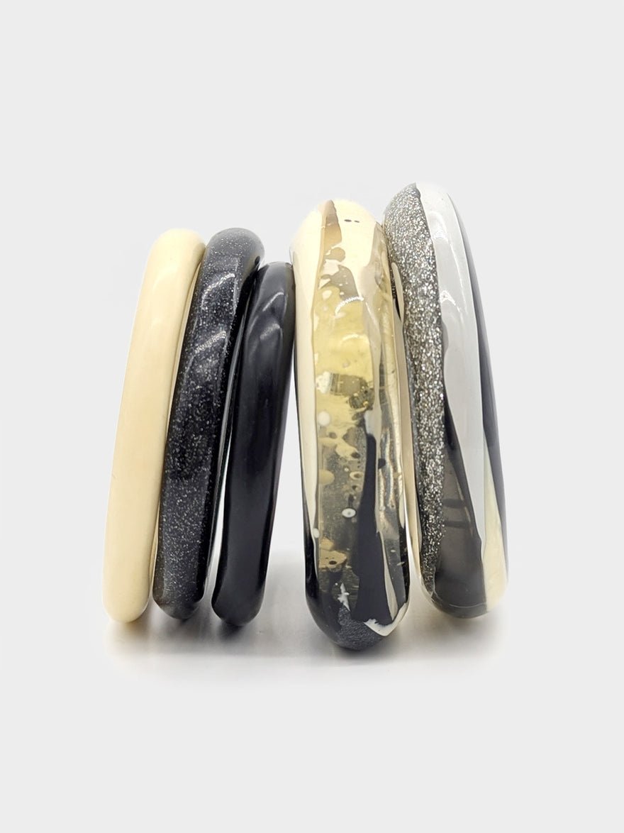 Dinosaur Designs Black & Bone Bangle Stack photo 4