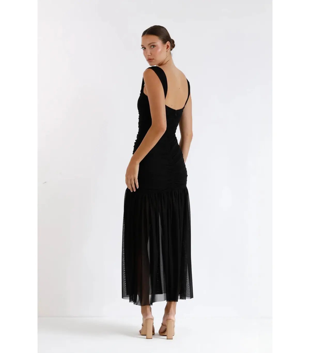 Pasduchas New Horizons Hourglass Midi Dress Black Size AU 8 photo 3