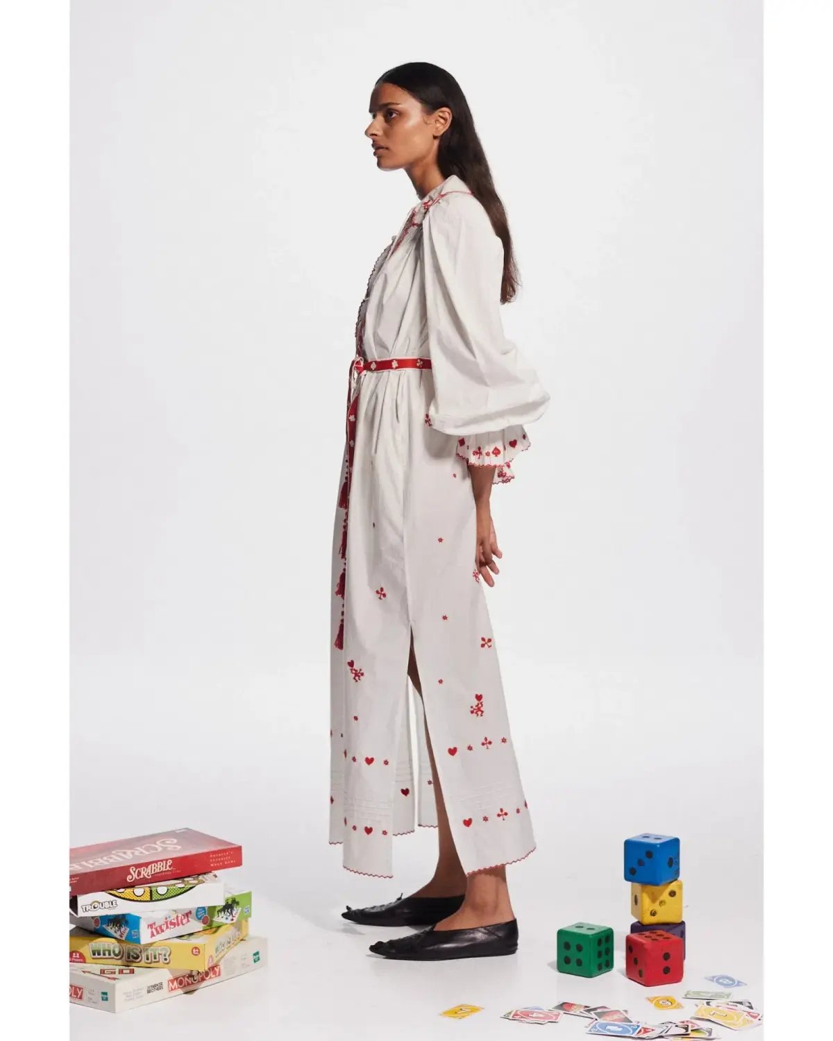 Alemais Hearts Embroidered Midi Dress Print Size AU 16 photo 4