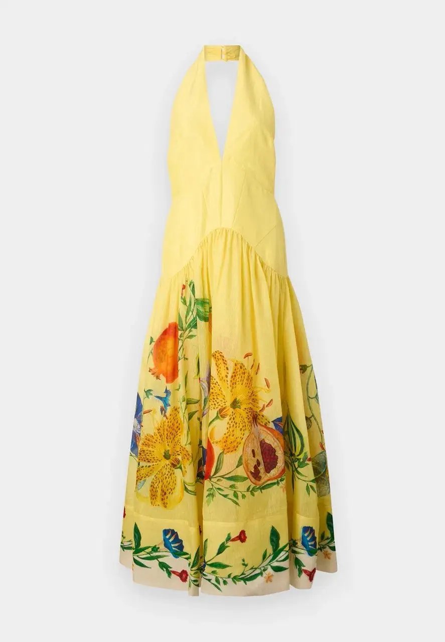 ALEMAIS Dahlia Halter Gown Yellow Size 10 AU photo 6