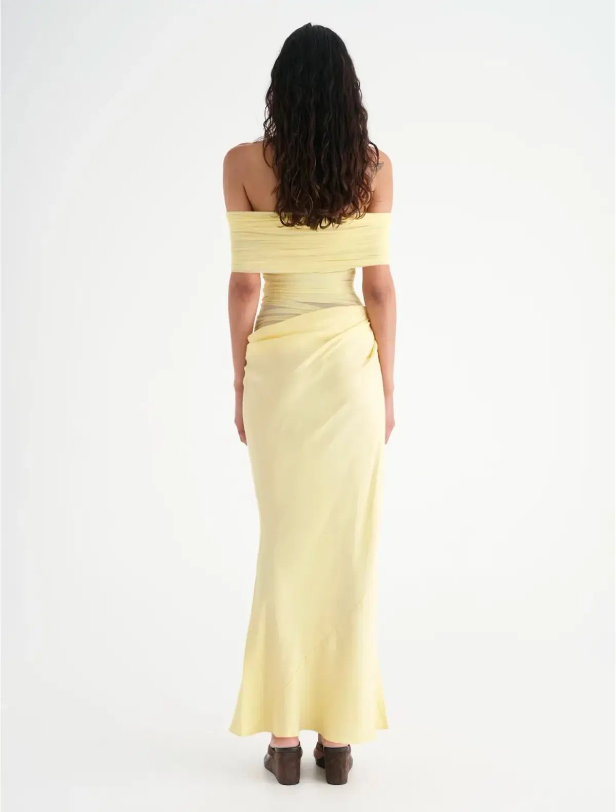 Benni Nico off Shoulder Maxi Dress in Butter Size 8 photo 4