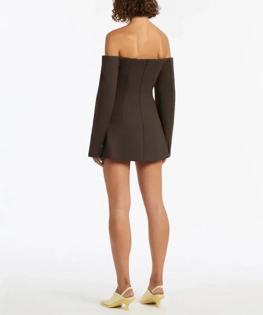 Sir the Label Sandrine Tailored Mini Dress Brown Size 2/ Au 10 photo 4