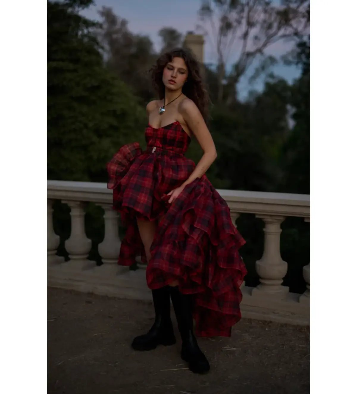 Selkie The Royal Tartan Veuve Dress & Tournure Set Size XS photo 3