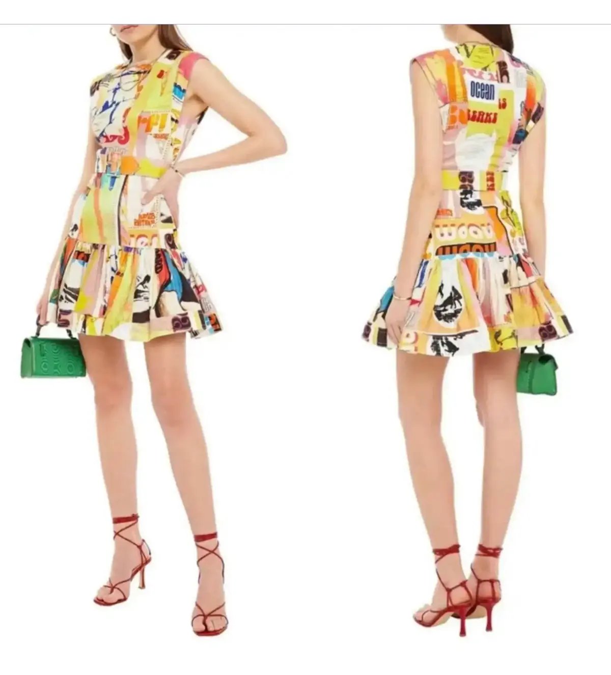 Zimmermann Brightside Fluted Mini Dress Multi Print Size 3/AU 14 photo 7