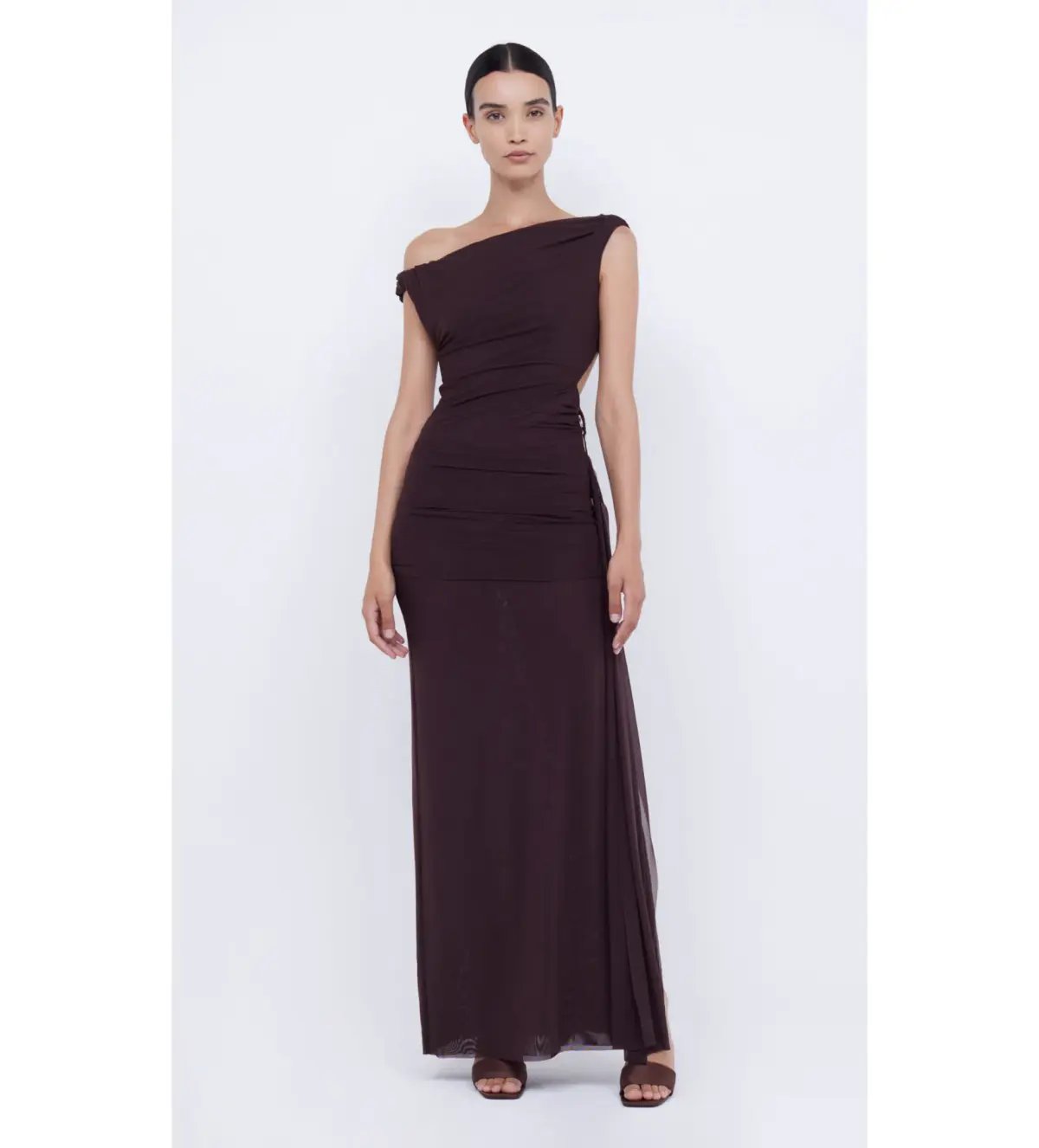 Bec & Bridge Kailani Asym Maxi Dress Chocolate Size 10 photo 3
