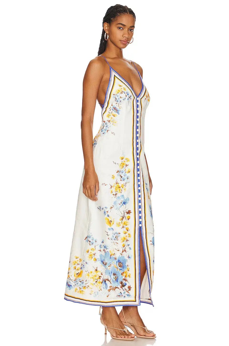 Zimmermann Halcyon Slip Dress Orange/Blue Floral Size 2 / AU 12 photo 2